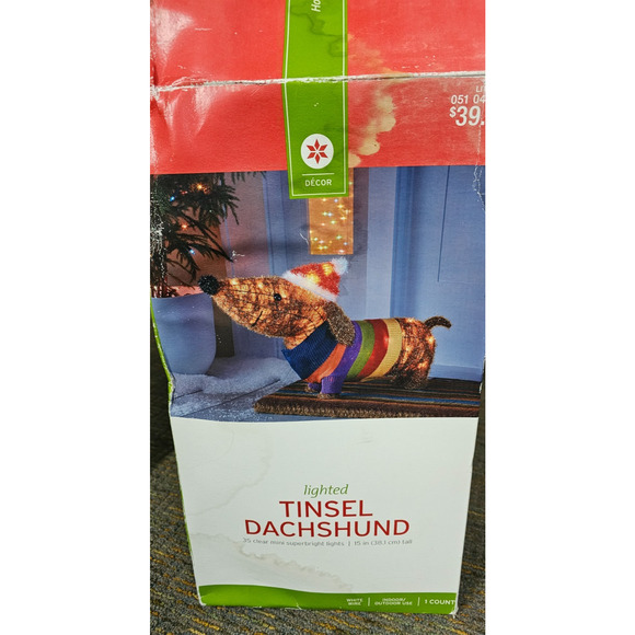 Wondershop By Target - Tinsel DACHSHUND Dog Outdoor Lighted Sculpture Christmas - Picture 5 of 5